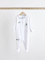White Baby Sleepsuits 3 Pack (0-2yrs) - Image 6 of 15