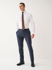 Navy Blue Check Suit Trousers - Image 3 of 10