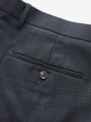 Navy Blue Check Suit Trousers - Image 8 of 10