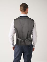 Navy Blue Check Suit Waistcoat - Image 3 of 12