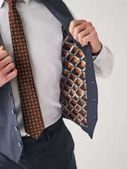 Navy Blue Check Suit Waistcoat - Image 5 of 12