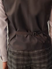 Grey Slim Fit Trimmed Check Suit: Waistcoat - Image 5 of 9