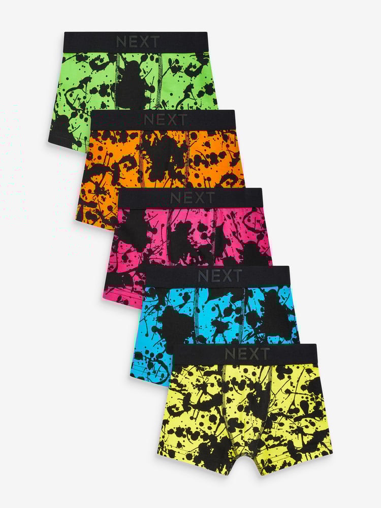 Fluro Splat Trunks 5 Pack (2-16yrs) - Image 1 of 8 Fluro Splat Trunks 5 Pack (2-16yrs) - Image 1 of 8