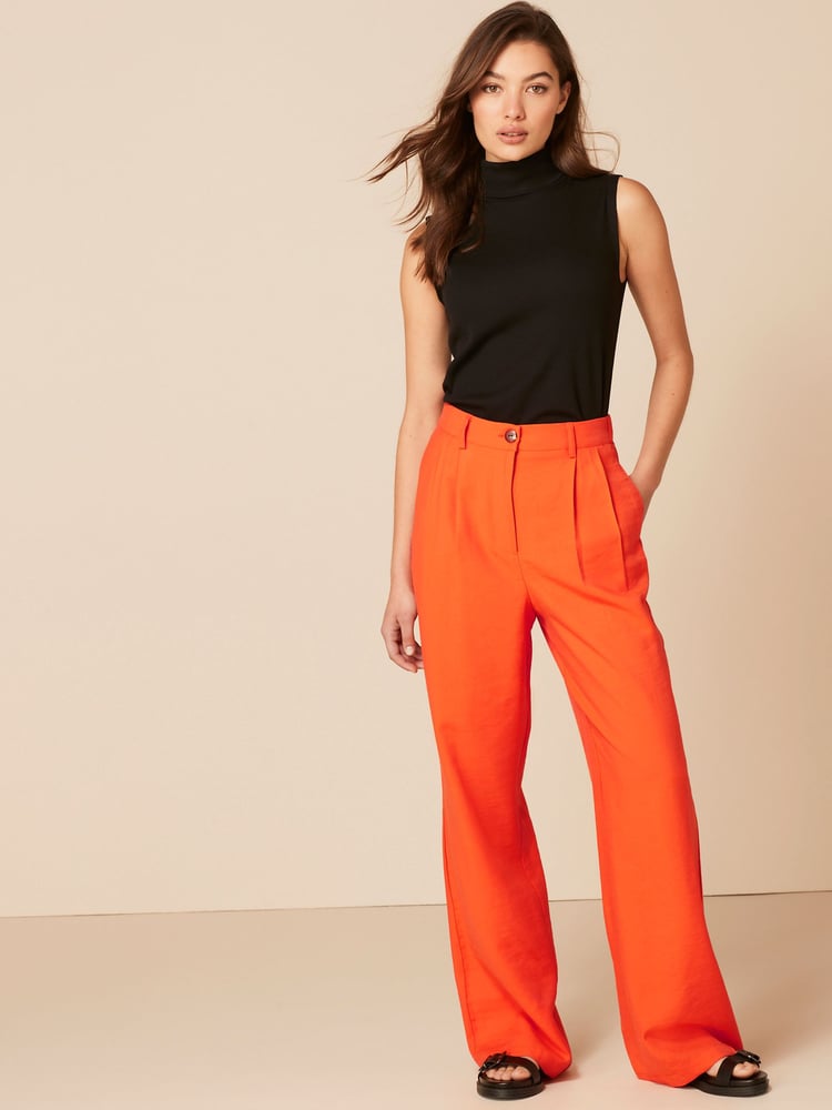 Orange Tailored Elastic Back Wide Leg Trousers - Image 1 of 5