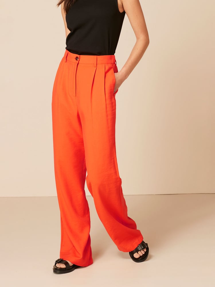 Orange Tailored Elastic Back Wide Leg Trousers - Image 2 of 5