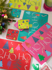 Bunte weihnachtliche Platzsets und Untersetzer im 4er-Set - Bild 2 von 3