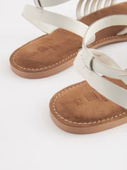 White Regular/Wide Fit Forever Comfort® Leather Woven Flat Sandals - Image 5 of 7