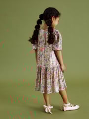 Pink/Purple/Orange Floral Print Sequin Occasion Party Dress (3-16yrs) - Image 3 of 7