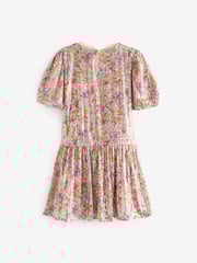 Pink/Purple/Orange Floral Print Sequin Occasion Party Dress (3-16yrs) - Image 7 of 7