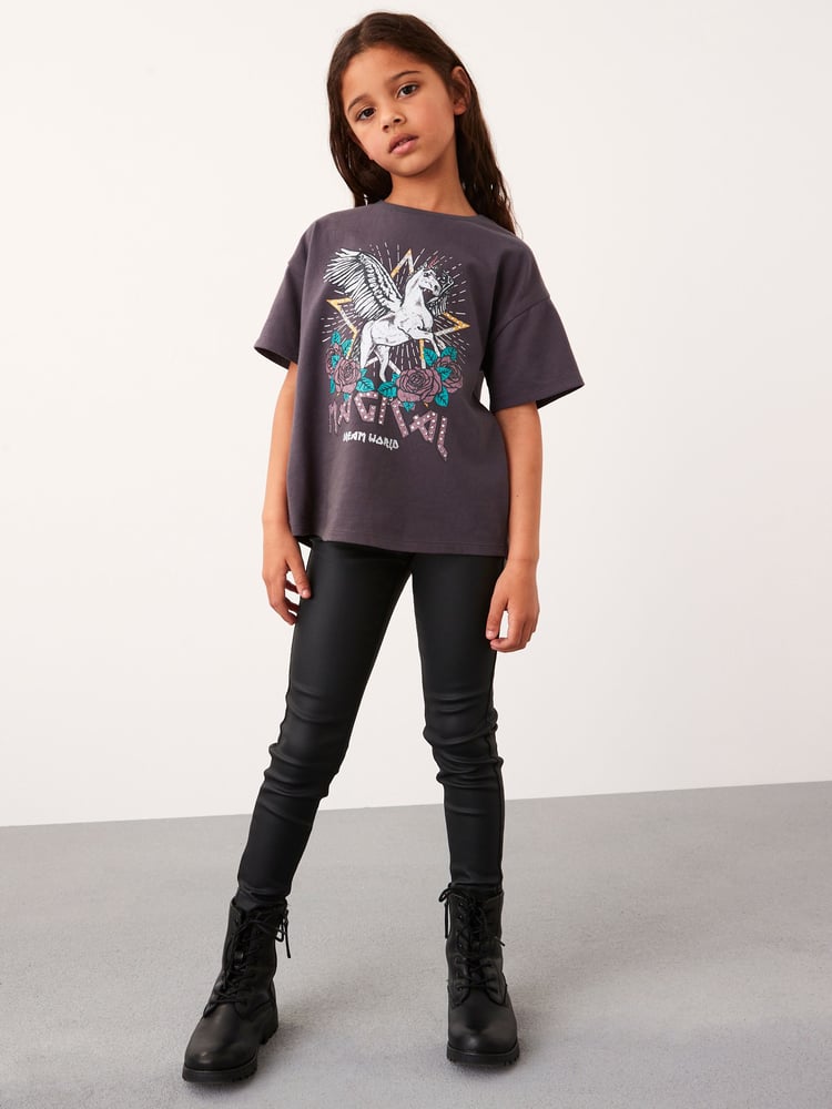 Black Coated Jeggings (3-16yrs) - Image 1 of 6