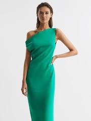 Reiss Green Zaria Off-Shoulder Bodycon Midi Dress - Image 3 of 6
