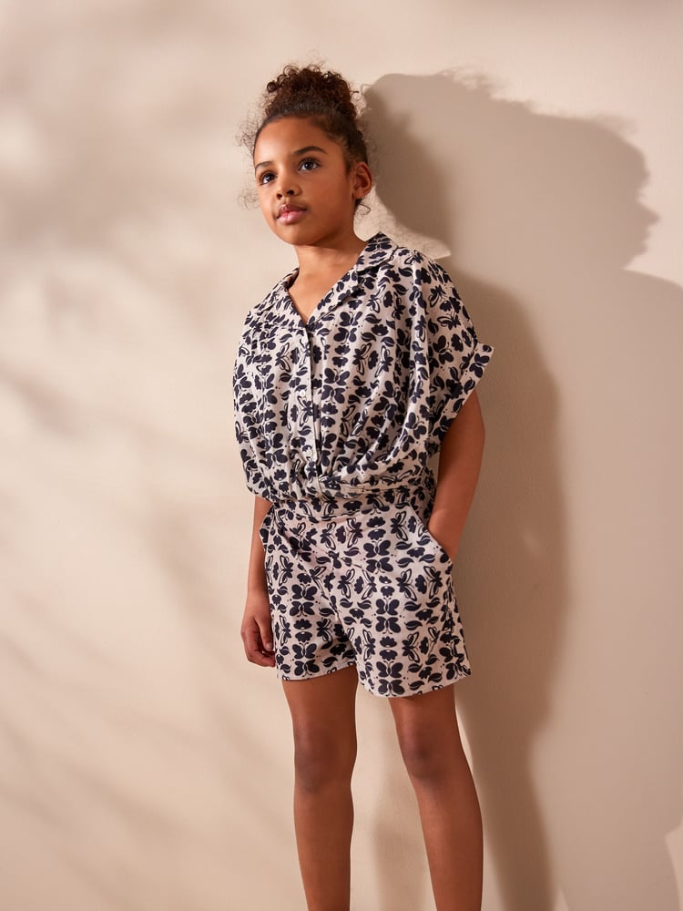 Black/Taupe Butterfly Twist Front Co-ord Set (3-16yrs) - Image 2 of 7