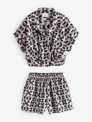 Black/Taupe Butterfly Twist Front Co-ord Set (3-16yrs) - Image 5 of 7