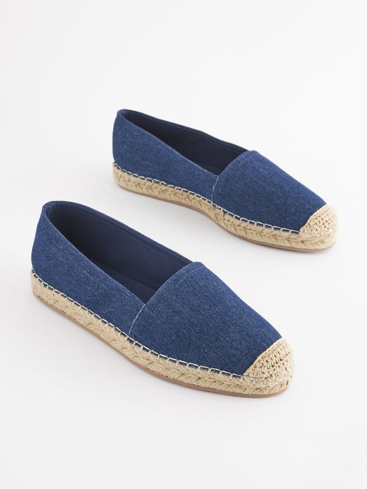 Denim Blue Forever Comfort® Flat Espadrille Shoes - Image 2 of 6 Denim Blue Forever Comfort® Flat Espadrille Shoes - Image 2 of 6