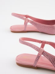 Pink Forever Comfort Bling Point Toe Slingback Flats - Image 4 of 5
