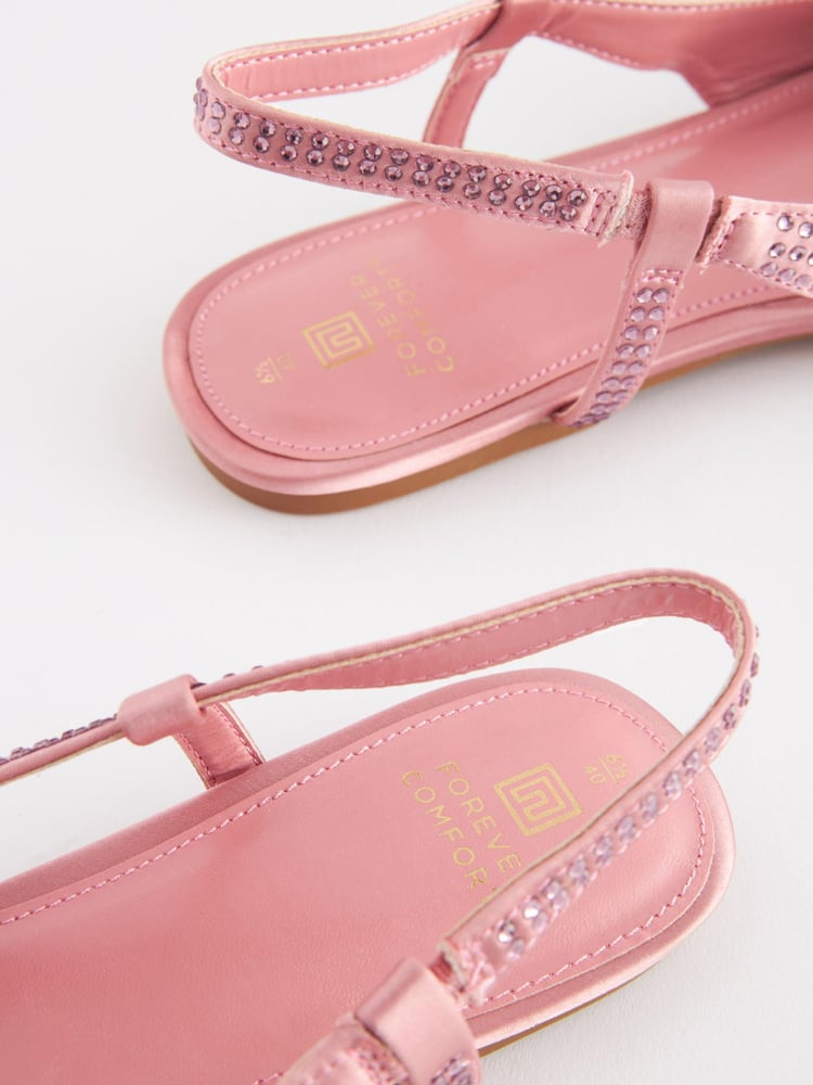 Pink Forever Comfort Bling Point Toe Slingback Flats - Image 5 of 5 Pink Forever Comfort Bling Point Toe Slingback Flats - Image 5 of 5