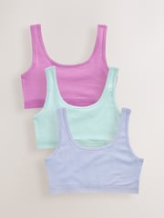 Pink/Purple Crop Tops 3 Pack (5-16yrs) - Image 1 of 7