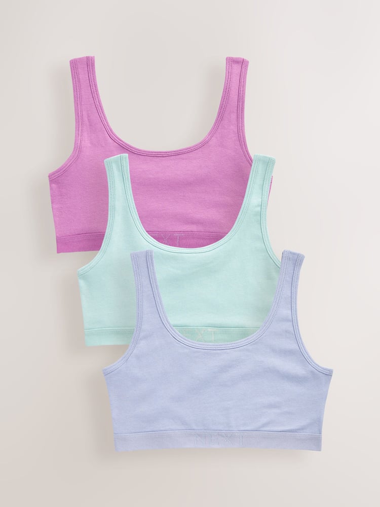 Pink/Purple Crop Tops 3 Pack (5-16yrs) - Image 1 of 7