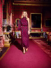 Another Sunday One Shoulder Jacquard Midi Dress With Gold Buttons - Image 1 of 8