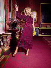 Another Sunday One Shoulder Jacquard Midi Dress With Gold Buttons - Image 2 of 8