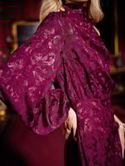 Another Sunday One Shoulder Jacquard Midi Dress With Gold Buttons - Image 3 of 8