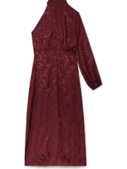 Another Sunday One Shoulder Jacquard Midi Dress With Gold Buttons - Image 7 of 8