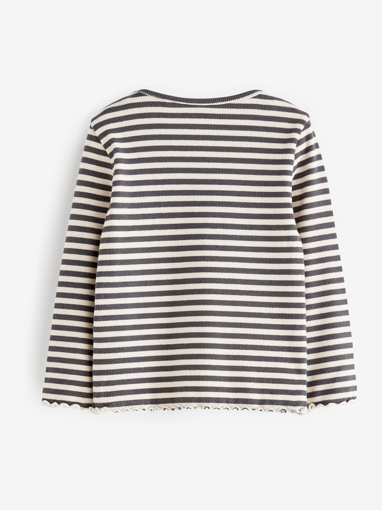 Monochrome Ribbed Long Sleeve Tops 5 Pack (3mths-7yrs) - Image 3 of 3 Monochrome Ribbed Long Sleeve Tops 5 Pack (3mths-7yrs) - Image 3 of 3