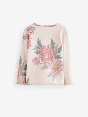 Pink Floral Ribbed Long Sleeve Tops 5 Pack (3mths-7yrs) - Image 2 of 2