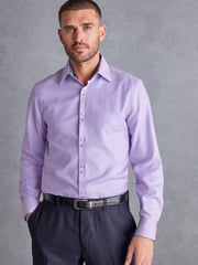 Pink Regular Fit Single Cuff Signature Textured Trimmed Formal Shirt - Image 1 of 9