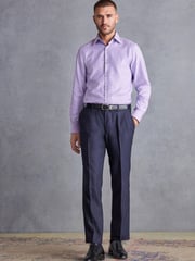 Pink Regular Fit Single Cuff Signature Textured Trimmed Formal Shirt - Image 2 of 9