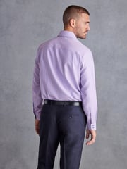 Pink Regular Fit Single Cuff Signature Textured Trimmed Formal Shirt - Image 3 of 9