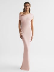 Reiss Nude Loretta Off-The-Shoulder Maxi Dress - Image 1 of 6