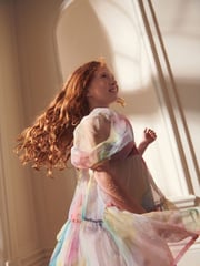 Rainbow Watercolour Tiered Organza Dress (3-16yrs) - Image 2 of 7