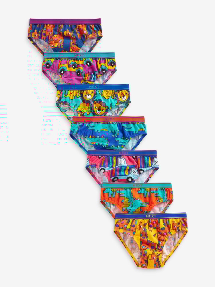 Bright Animals Briefs 7 Pack (1.5-10yrs) - Image 1 of 3 Bright Animals Briefs 7 Pack (1.5-10yrs) - Image 1 of 3