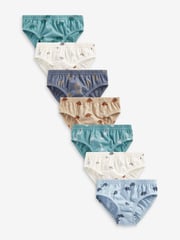 Neutral Dinosaur 100% Cotton Briefs 7 Pack (1.5-10yrs) - Image 1 of 10