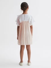 Reiss Pink Dina 9-14 yrs Pleated Metallic Dress - Image 4 of 5
