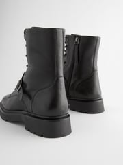 Black Forever Comfort® Lace Up Strap Detail Ankle Boots - Image 5 of 6