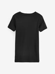 Black 100% Cotton Short Sleeve Vests 3 Pack (1.5-16yrs) - Image 2 of 3