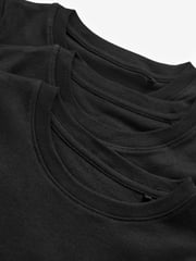 Black 100% Cotton Short Sleeve Vests 3 Pack (1.5-16yrs) - Image 3 of 3