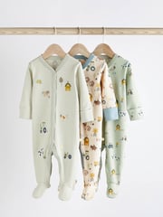 Mint Green Baby Sleepsuits 3 Pack (0-2yrs) - Image 1 of 12