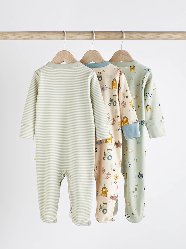 Mint Green Baby Sleepsuits 3 Pack (0-2yrs) - Image 2 of 12
