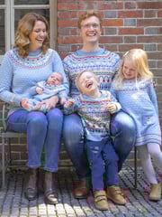 JoJo Maman Bébé Blue Mens Snowman Fair Isle Pattern Jumper - Image 1 of 4