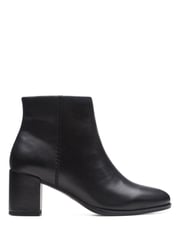 Clarks Black Standard Fit (F) Leather Freva55 Zip Boots - Image 1 of 7