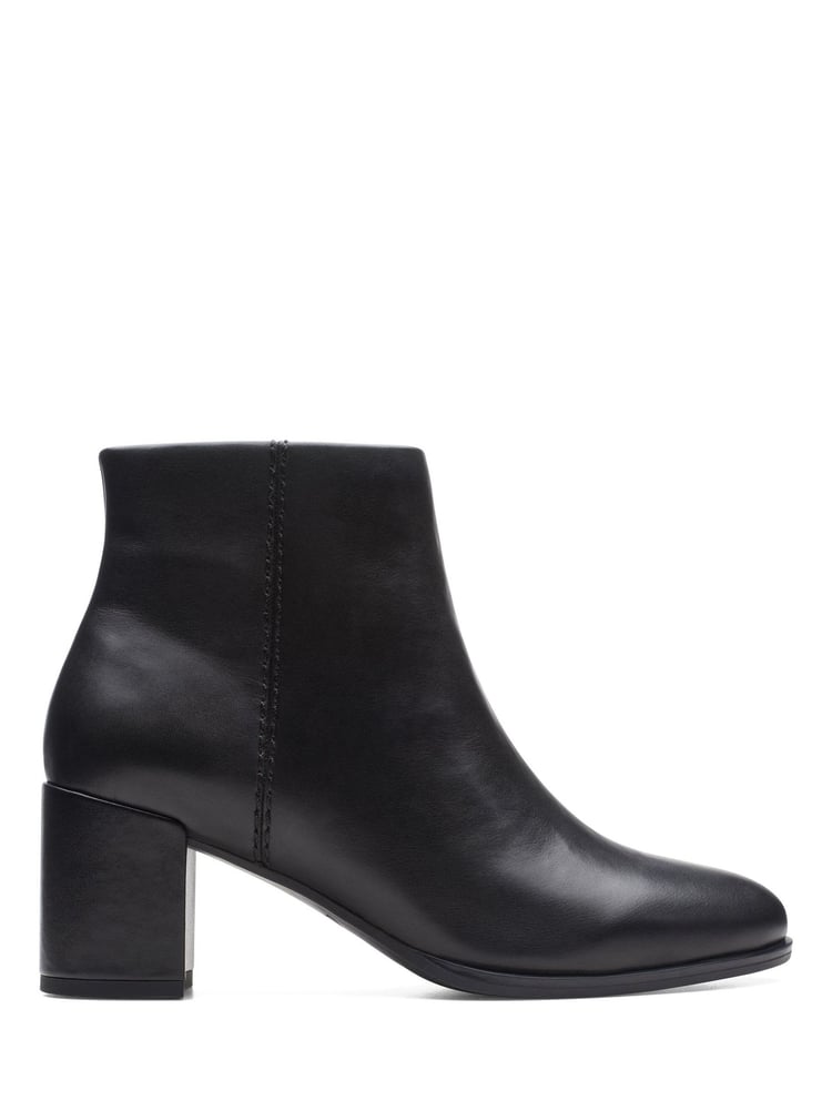 Clarks Black Standard Fit (F) Leather Freva55 Zip Boots - Image 1 of 7