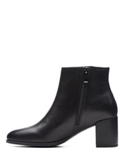Clarks Black Standard Fit (F) Leather Freva55 Zip Boots - Image 2 of 7