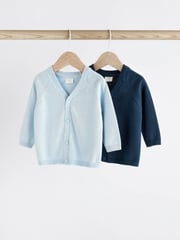 Blue & Navy 100% Cotton Cardigans 2 Pack (0mths-3yrs) - Image 1 of 7