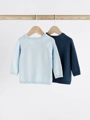 Blue & Navy 100% Cotton Cardigans 2 Pack (0mths-3yrs) - Image 2 of 7