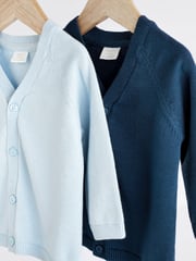 Blue & Navy 100% Cotton Cardigans 2 Pack (0mths-3yrs) - Image 3 of 7