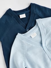 Blue & Navy 100% Cotton Cardigans 2 Pack (0mths-3yrs) - Image 4 of 7