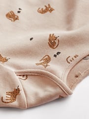 Neutral Leopard Baby Long Sleeve Bodysuits 5 Pack - Image 5 of 6